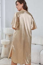 Load image into Gallery viewer, Plus Size Flutter Sleeve V-Neck Side Slit Night Gown