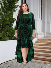 Load image into Gallery viewer, Plus Size Ruffle Hem High-Low Dress