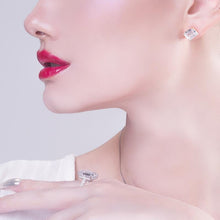 Load image into Gallery viewer, 6 Carats Emerald Cut Sterling Silver Simulated Diamond Wedding Engagement Ring