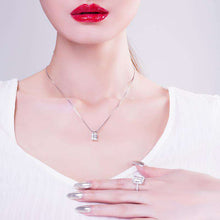 Load image into Gallery viewer, 6 Carats Emerald Cut Sterling Silver Simulated Diamond Wedding Engagement Ring