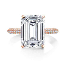 Load image into Gallery viewer, 6 Carats Emerald Cut Sterling Silver Simulated Diamond Wedding Engagement Ring