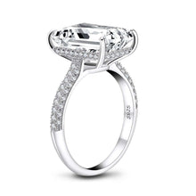 Load image into Gallery viewer, 6 Carats Emerald Cut Sterling Silver Simulated Diamond Wedding Engagement Ring
