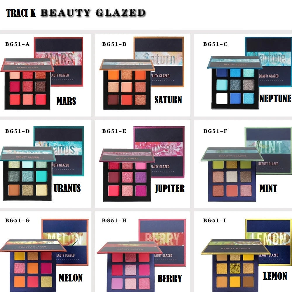 Traci K BEAUTY GLAZED Universe Eyeshadow Palettes Holographic Universe Shiny Matte Glitter Pigment Eye Shadow Pallete Metallic Diamond Makeup Palette