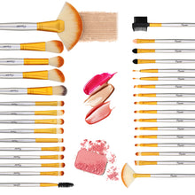 Load image into Gallery viewer, 32 Bright Yellow Makeup Brushes Set Professional
