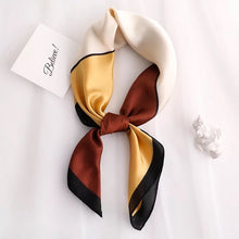 Load image into Gallery viewer, 70*70cm Fashion Silk Satin Hair Scarf Women Handkerchief Printed Female Square Head Bandana Small Neck muffler hijab lady gir