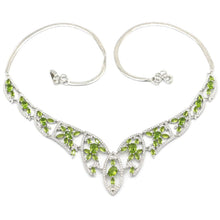 Load image into Gallery viewer, 140x85mm Multi Color Created Peridot Tourmaline Violet Tanzanite CZ Fine Jewelry Silver Necklace 18.5-19.5inch