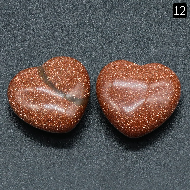 1pc Heart Natural Crystal Stones 25mm Rose Pink Quartz Obsidian Love Reiki Healing Gem Statue Home Decor Gifts Room Ornament