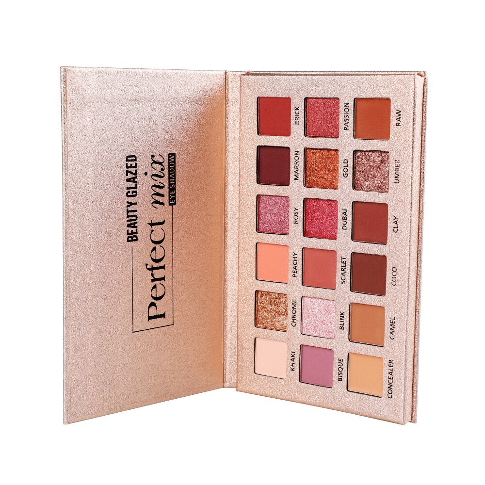 Traci K Beauty 18 Color Beauty Glazed Eyeshadow Palette Eye Makeup Shining Glitter Pigment Smoky Eye Shadow Pallete Waterproof Cosmetics