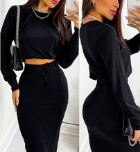 Load image into Gallery viewer, Midi Skirt Tshirt Set Women Two Piece Set