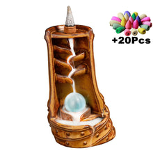 Load image into Gallery viewer, As Seen on TV- TRACI K BEAUTY ZEN Waterfall Incense Burners Pick Yours Ceramic Incense Holder, 10- 20 pcs Mixed Incense Cones (Burner Size L and Size M)