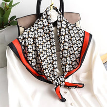 Load image into Gallery viewer, 70*70cm Fashion Silk Satin Hair Scarf Women Handkerchief Printed Female Square Head Bandana Small Neck muffler hijab lady gir