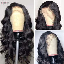 Load image into Gallery viewer, Long Brazilian Body Wave Lace Front Wig 28 30 32 34 36 38 40 Inches Lace Front Human Hair Wigs Pre Plucked Lolly Remy Lace Wig