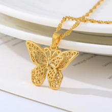 Load image into Gallery viewer, Butterfly Necklace for Women Stainless Steel Butterflies Pendant Necklace Gold Silver Color Charms Choker Boho Aesthetic Jewelry