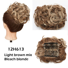 Load image into Gallery viewer, LARGE Comb Clip In Curly Hair Extension Synthetic Hair Pieces Chignon Women Updo Cover Hairpiece Extension Hair Bun