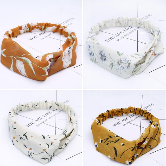 Fashion Women Girls Bohemian Hair Bands Print Headbands Vintage Cross Turban Bandage Bandanas HairBands Hair Accessories