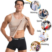 Load image into Gallery viewer, Be-In-Shape Men Slimming Body Shaper Waist Trainer Vest Tummy Control Posture Shirt Back Correction Abdomen Tank Top Shaperwear