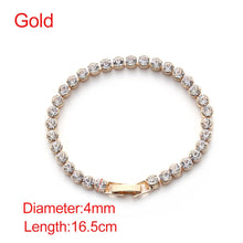 Load image into Gallery viewer, 1 Pcs Crystal Rhinestone Jewelry Gold/Silver Color Bracelet Chain Women Pageant Bridesmaid Wedding Party Hot Sale Gift Crystal Bracelet