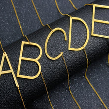 Load image into Gallery viewer, Women girl jewelry elegant chain alphabet letter pendant necklace 3 colors stainless steel choker initial necklace