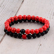 Load image into Gallery viewer, 2pcs/set Weathered Stone Beaded Couple Bracelet Classic MoonStone Lovers Bracelet