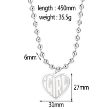 Load image into Gallery viewer, iGIRL necklace she devil Women Igirl Heart Pendant Necklace Stainless Steel Harajuku Female Gothic Streetwear Chain Necklace
