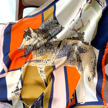 Load image into Gallery viewer, 70*70cm Fashion Silk Satin Hair Scarf Women Handkerchief Printed Female Square Head Bandana Small Neck muffler hijab lady gir