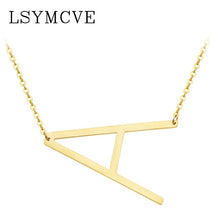 Load image into Gallery viewer, Women girl jewelry elegant chain alphabet letter pendant necklace 3 colors stainless steel choker initial necklace