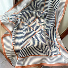 Load image into Gallery viewer, 70*70cm Fashion Silk Satin Hair Scarf Women Handkerchief Printed Female Square Head Bandana Small Neck muffler hijab lady gir