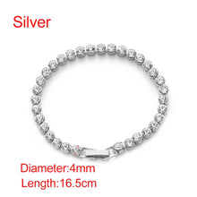 Load image into Gallery viewer, 1 Pcs Crystal Rhinestone Jewelry Gold/Silver Color Bracelet Chain Women Pageant Bridesmaid Wedding Party Hot Sale Gift Crystal Bracelet