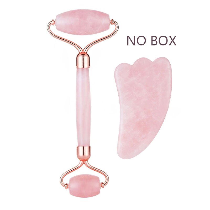 Traci K Beauty Jade Roller Facial Face Jade Massage Roller Rose Quartz Scraper Jade Massager Tools Slimming Face Natural Wrinkle Removal