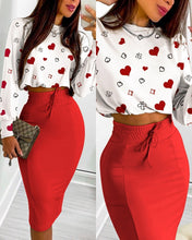 Load image into Gallery viewer, Midi Skirt Tshirt Set Women Two Piece Set