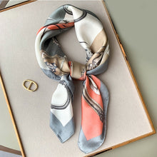 Load image into Gallery viewer, 70*70cm Fashion Silk Satin Hair Scarf Women Handkerchief Printed Female Square Head Bandana Small Neck muffler hijab lady gir