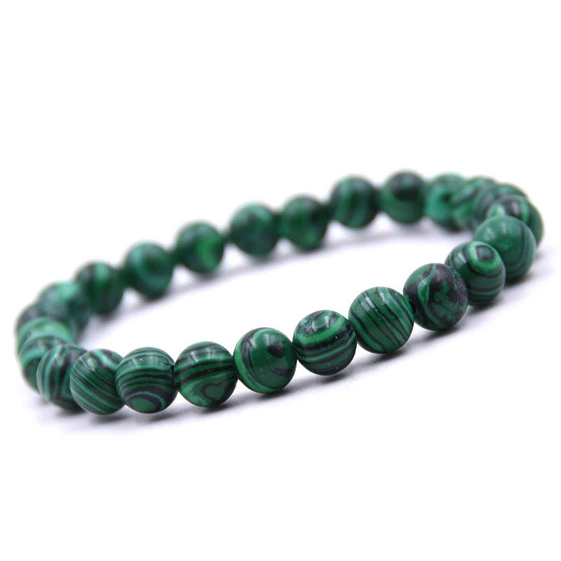 Diabetes Relief/ Anxiety/Depression relief Bracelet Lucky Jewelry Gift Chyscocolla / Malachite/ Black Agate