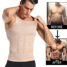 Load image into Gallery viewer, Be-In-Shape Men Slimming Body Shaper Waist Trainer Vest Tummy Control Posture Shirt Back Correction Abdomen Tank Top Shaperwear