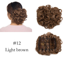 Load image into Gallery viewer, LARGE Comb Clip In Curly Hair Extension Synthetic Hair Pieces Chignon Women Updo Cover Hairpiece Extension Hair Bun