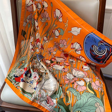 Load image into Gallery viewer, 70*70cm Fashion Silk Satin Hair Scarf Women Handkerchief Printed Female Square Head Bandana Small Neck muffler hijab lady gir
