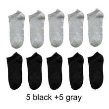 Load image into Gallery viewer, 10 Pairs Women  Breathable Sports socks Solid Color Boat Comfortable Cotton Ankle Socks  Wholesale

