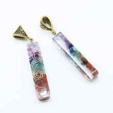 Load image into Gallery viewer, đâ¨CLAIM YOUR FREE Chakra Retro Reiki Healing Mantra and Colorful Chips Stone Natural Chakra Orgone Energy Pendant Necklace Pendulum Amulet Orgonite Crystal Necklace