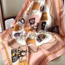 Load image into Gallery viewer, 70*70cm Fashion Silk Satin Hair Scarf Women Handkerchief Printed Female Square Head Bandana Small Neck muffler hijab lady gir