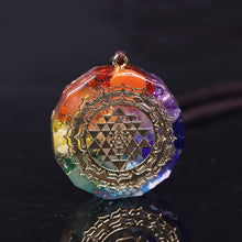 Load image into Gallery viewer, Orgonite Pendant. Sri Yantra Necklace Sacred Geometry Chakra Energy Necklace Meditation Jewelry