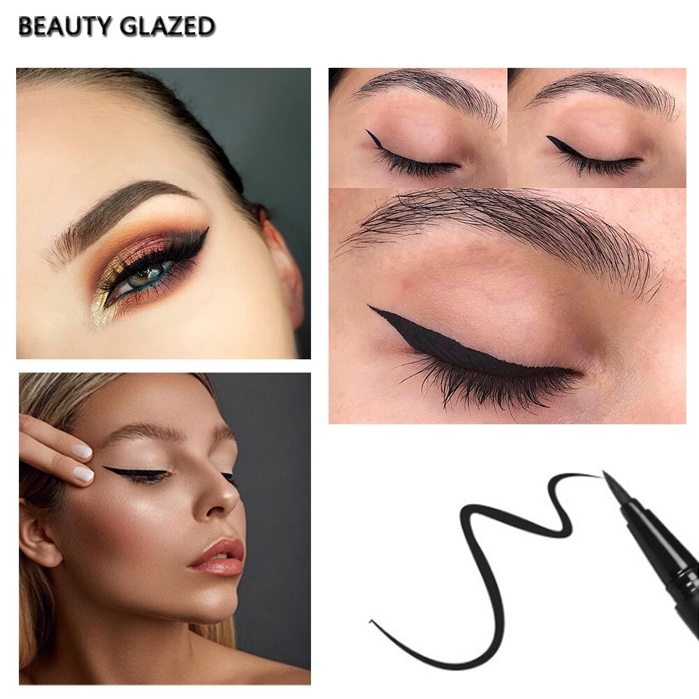 Traci K BEAUTY GLAZED waterproof liquid Eyeliner Pen Black Eye pencil keep 24H makeup beauty and top quality eyeliner cosmetic makeup