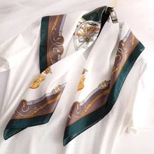 Load image into Gallery viewer, 70*70cm Fashion Silk Satin Hair Scarf Women Handkerchief Printed Female Square Head Bandana Small Neck muffler hijab lady gir