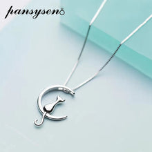 Load image into Gallery viewer, Sterling Silver Cat Charm Pendant Necklaces for Women New Fashion Jewelry Small Chokers Necklaces Fine Jewelry