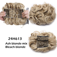 Load image into Gallery viewer, LARGE Comb Clip In Curly Hair Extension Synthetic Hair Pieces Chignon Women Updo Cover Hairpiece Extension Hair Bun