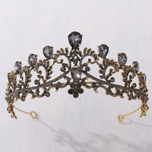 Load image into Gallery viewer, ASHES TO BEAUTY CROWNS-Baroque Black Crystal Pearl Bridal Tiaras Crown Rhinestone Pageant Diadem Bride Headband Wedding Hair Accessories Tiara De Noiva