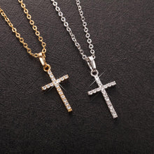 Load image into Gallery viewer, Fashion Female Cross Pendants dropshipping Gold Black Color Crystal Jesus Cross Pendant Necklace Jewelry For Men/Women Wholesale