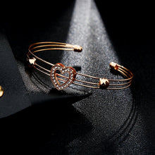 Load image into Gallery viewer, 5 Pieces / Set Heart Gold Color Crystal Party Engagement Anniversary Wedding Jewelry Set Gifts For Women