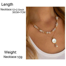 Load image into Gallery viewer, Multi Layer Coin Pearl Necklace for Women Fashion Natural Freshwater Pearl Pendant Necklace Boho Jewelry Best Friend Gift