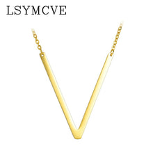 Load image into Gallery viewer, Women girl jewelry elegant chain alphabet letter pendant necklace 3 colors stainless steel choker initial necklace