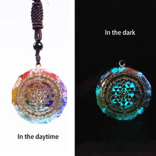 Load image into Gallery viewer, Orgonite Pendant. Sri Yantra Necklace Sacred Geometry Chakra Energy Necklace Meditation Jewelry