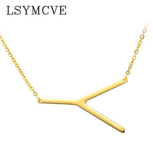 Load image into Gallery viewer, Women girl jewelry elegant chain alphabet letter pendant necklace 3 colors stainless steel choker initial necklace